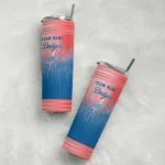 customized los angeles dodgers swirl texture blue skinny tumbler best selling.webp