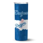 customized los angeles dodgers torn band blue white skinny tumbler best selling.webp