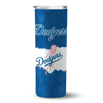 customized los angeles dodgers torn band blue white skinny tumbler best selling.webp