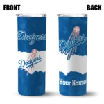 customized los angeles dodgers torn band blue white skinny tumbler best selling.webp