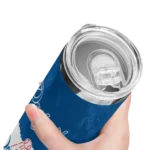 customized los angeles dodgers torn band blue white skinny tumbler best selling.webp