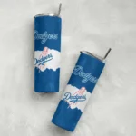 customized los angeles dodgers torn band blue white skinny tumbler best selling.webp