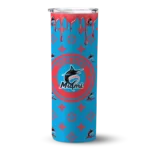 customized miami marlins camo streak blue skinny tumbler best selling.webp