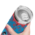 customized miami marlins camo streak blue skinny tumbler best selling.webp