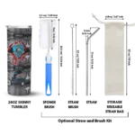 customized miami marlins chevron v blue gray skinny tumbler best selling.webp