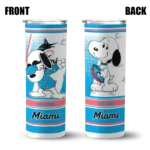customized miami marlins snoopy dog blue white skinny tumbler best selling.webp