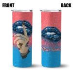 customized miami marlins sparkle lips blue skinny tumbler best selling.webp
