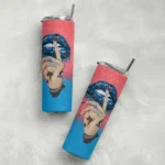customized miami marlins sparkle lips blue skinny tumbler best selling.webp