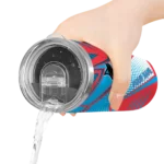 customized miami marlins web stripes blue white skinny tumbler best selling.webp