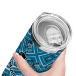 customized miami marlins zipper leopard blue skinny tumbler best selling.webp