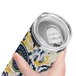 customized milwaukee brewers claw marks navy blue white skinny tumbler best selling.webp