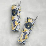 customized milwaukee brewers claw marks navy blue white skinny tumbler best selling.webp