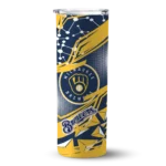 customized milwaukee brewers helmet clash navy blue skinny tumbler best selling.webp