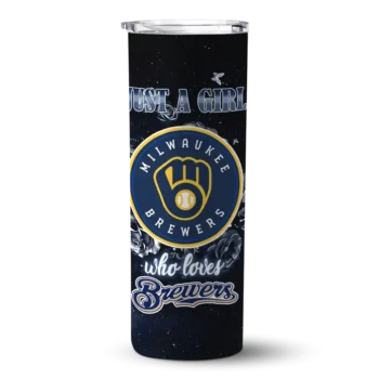 customized milwaukee brewers rose romance navy blue black skinny tumbler best selling.webp