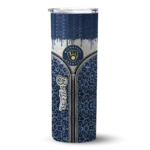 customized milwaukee brewers sparkle drip navy blue skinny tumbler best selling.webp