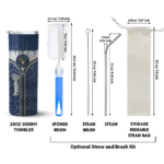 customized milwaukee brewers sparkle drip navy blue skinny tumbler best selling.webp