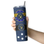 customized milwaukee brewers star cluster navy blue skinny tumbler best selling.webp