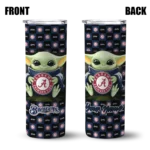 customized milwaukee brewers yoda cozy navy blue black skinny tumbler best selling.webp