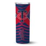 customized minnesota twins camo texture navy skinny tumbler best selling.webp