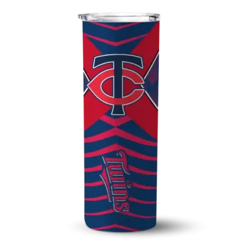 customized minnesota twins camo texture navy skinny tumbler best selling.webp