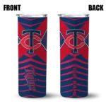 customized minnesota twins camo texture navy skinny tumbler best selling.webp