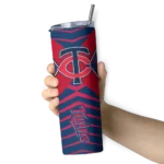 customized minnesota twins camo texture navy skinny tumbler best selling.webp