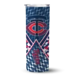 customized minnesota twins monogram burst navy white skinny tumbler best selling.webp