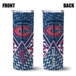 customized minnesota twins monogram burst navy white skinny tumbler best selling.webp