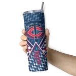 customized minnesota twins monogram burst navy white skinny tumbler best selling.webp