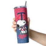 customized minnesota twins snoopy attitude navy skinny tumbler best selling.webp