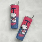 customized minnesota twins snoopy attitude navy skinny tumbler best selling.webp