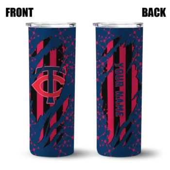 customized minnesota twins star pop navy black skinny tumbler fashion forward.webp