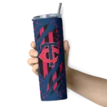 customized minnesota twins star pop navy black skinny tumbler best selling.webp