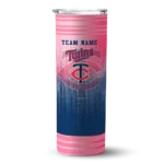 customized minnesota twins swirl texture navy skinny tumbler best selling.webp
