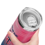 customized minnesota twins swirl texture navy skinny tumbler best selling.webp
