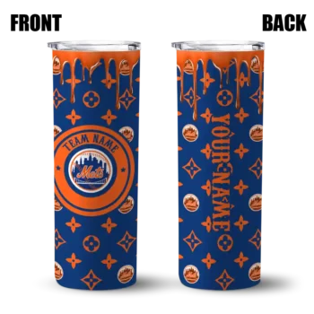 customized new york mets camo streak blue skinny tumbler fashion forward.webp