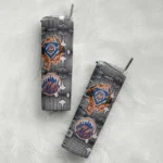 customized new york mets chevron v blue gray skinny tumbler best selling.webp