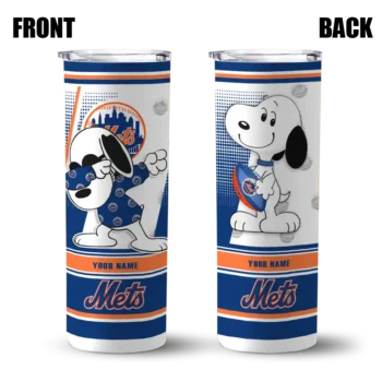 customized new york mets snoopy dog blue white skinny tumbler fashion forward.webp