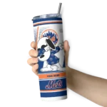 customized new york mets snoopy dog blue white skinny tumbler best selling.webp