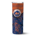 customized new york mets spiral burst print blue skinny tumbler best selling.webp