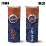 customized new york mets spiral burst print blue skinny tumbler best selling.webp
