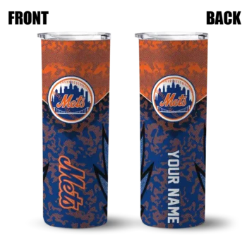customized new york mets spiral burst print blue skinny tumbler fashion forward.webp