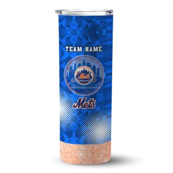 customized new york mets starburst tiles blue skinny tumbler best selling.webp