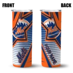 customized new york mets web stripes blue white skinny tumbler best selling.webp