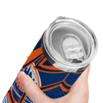 customized new york mets web stripes blue white skinny tumbler best selling.webp