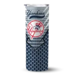 customized new york yankees chevron stripes navy skinny tumbler best selling.webp