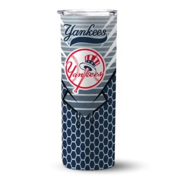 customized new york yankees chevron stripes navy skinny tumbler best selling.webp