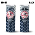 customized new york yankees chevron stripes navy skinny tumbler best selling.webp