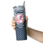 customized new york yankees chevron stripes navy skinny tumbler best selling.webp