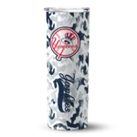 customized new york yankees claw marks navy white skinny tumbler best selling.webp